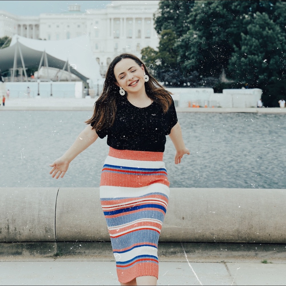 H&M ribbed striped skirt